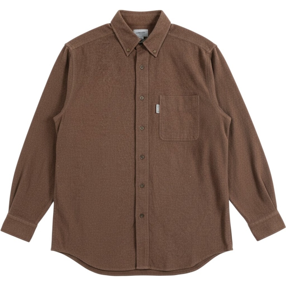 Woolrich Mens Large Rust Heather Cotton Flannel Button Down Shirt 6433 L Brown